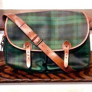 RALPH LAUREN Black Watch Plaid Crossbody Computer Messenger Tote Bag Vintage